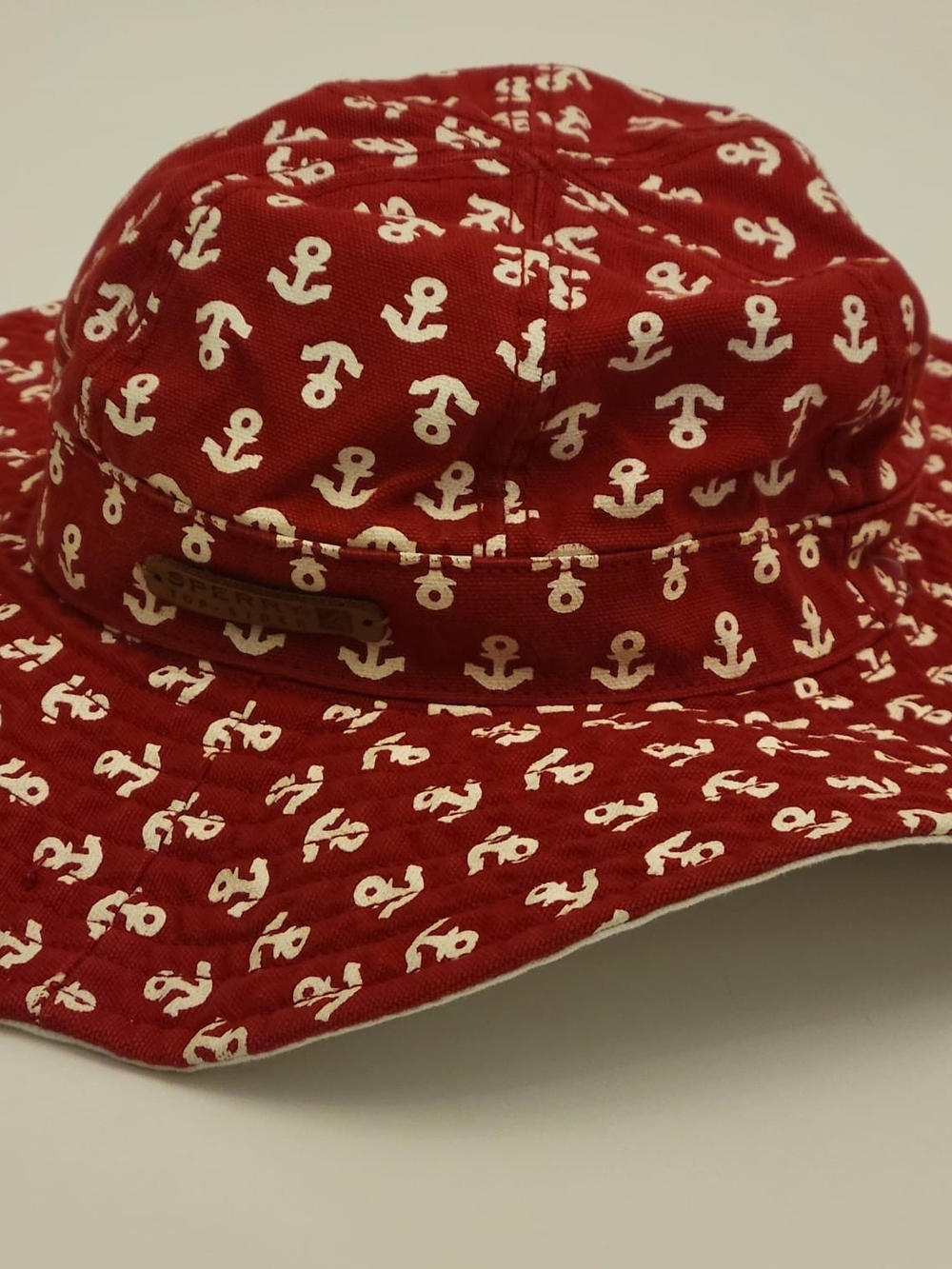 Sperry Top-Sider Women’s Red/White Anchor Cotton Sun Hat One Size